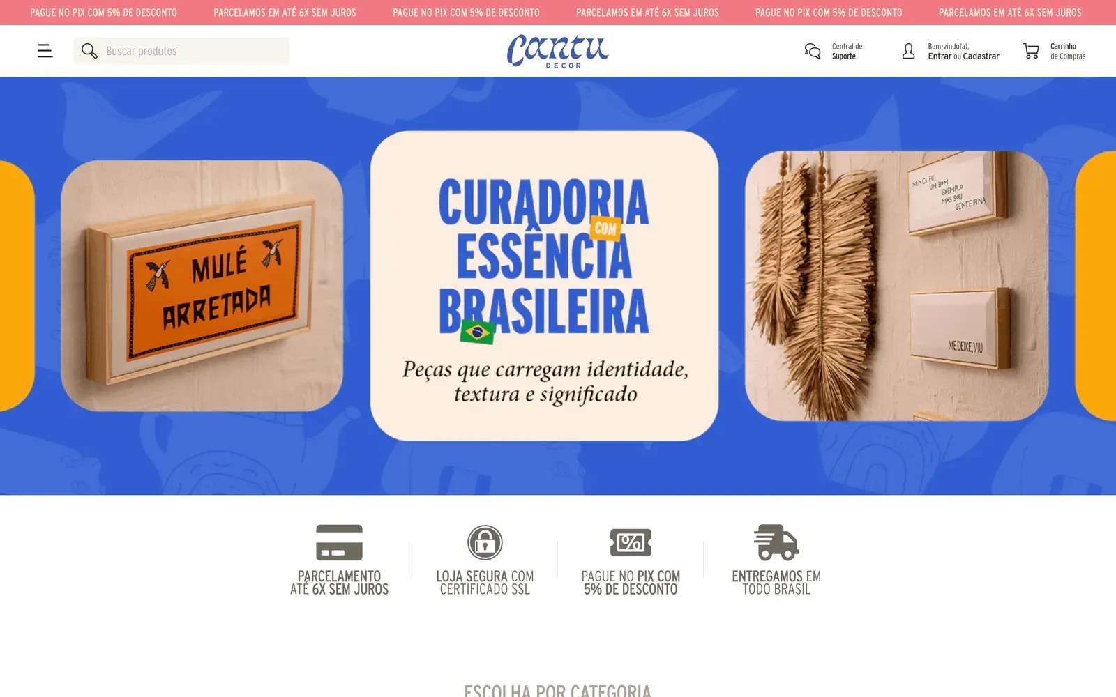 Loja Cantu Decor: peças de decoração artesanal e a chamada Curadoria essência brasileira